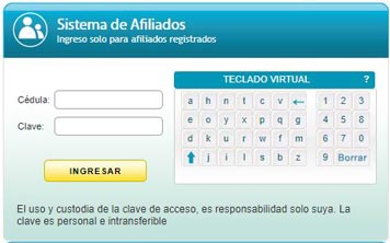 Cédula y clave afiliado